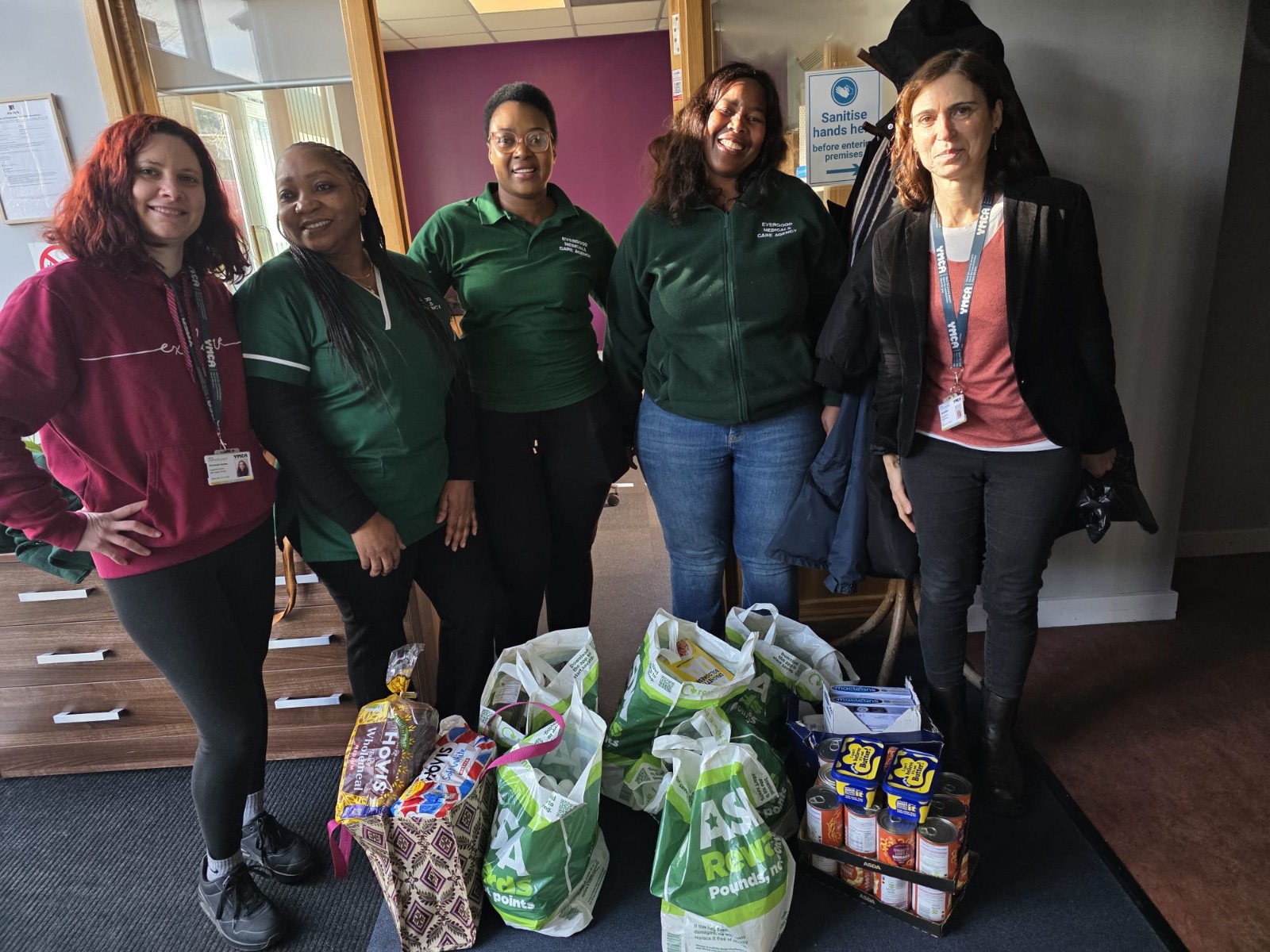The Evergood Medicals team at the YMCA Crawley food donation