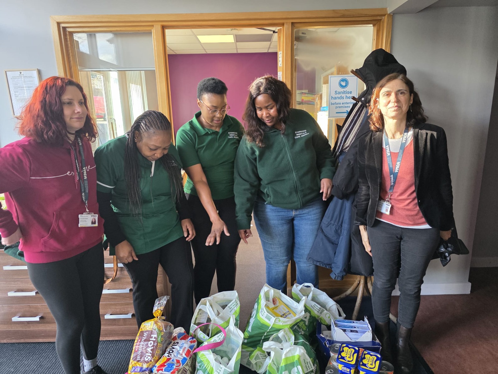 The Evergood Medicals team donating food to YMCA Crawley